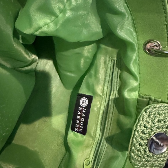 Maggie Barnes Green Tote Bag‎ with Bamboo Handles - Picture 5 of 5